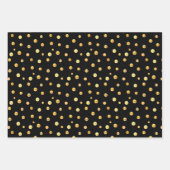 Golden Confetti op Golden, Black & White Inpakpapier Vel (Voorkant)