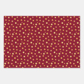 Golden Confetti op Golden, Bourgogne en White Inpakpapier Vel (Voorkant 2)