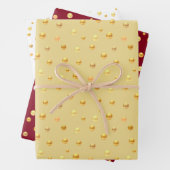 Golden Confetti op Golden, Bourgogne en White Inpakpapier Vel (In situ)