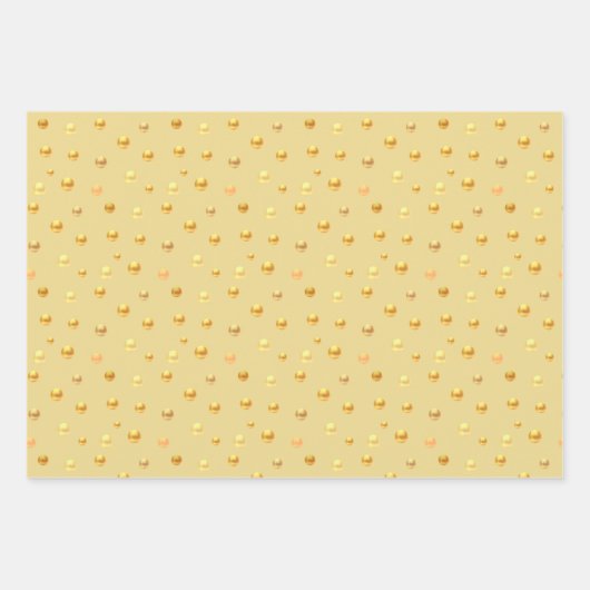 Golden Confetti op Golden, Bourgogne en White Inpakpapier Vel (Voorkant)