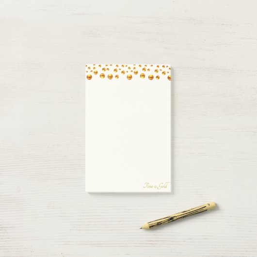 Golden Confetti op Ivory Post-it® Notes (Op bureau)