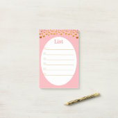 Golden Confetti op roze Post-it® Notes (Op bureau)