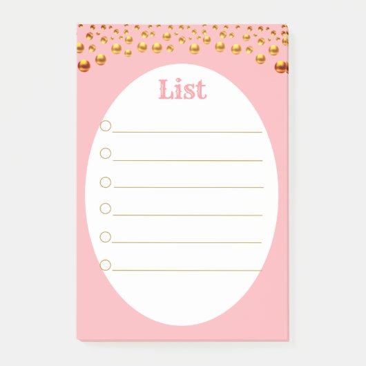 Golden Confetti op roze Post-it® Notes (Voorkant)