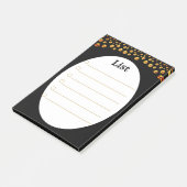 Golden Confetti op zwart en wit Post_It Notes (Schuin)