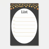 Golden Confetti op zwart en wit Post_It Notes (Voorkant)