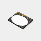 Golden Confetti op zwart en wit Post_It Notes (Schuin)