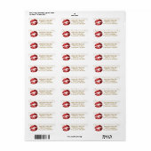 Golden Confetti & Red Lips - Adres Etiket (Full Sheet)