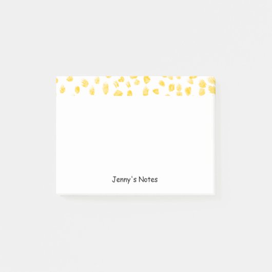 Golden Confetti Stippen Pattern Chic Custom Name Post-it® Notes (Voorkant)