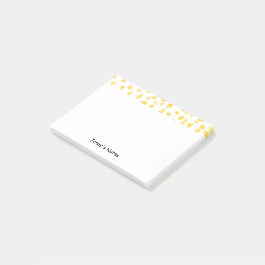 Golden Confetti Stippen Pattern Chic Custom Name Post-it® Notes (Schuin)