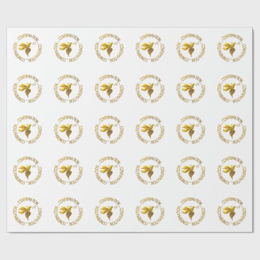 Golden Confirmation en Heilige Geest Cadeaupapier (Vlak)