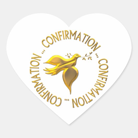 Golden Confirmation en Heilige Geest Hart Sticker (Voorkant)
