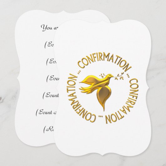 Golden Confirmation en Heilige Geest Kaart (Voorkant / Achterkant)