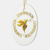 Golden Confirmation en Heilige Geest Keramisch Ornament (Links)