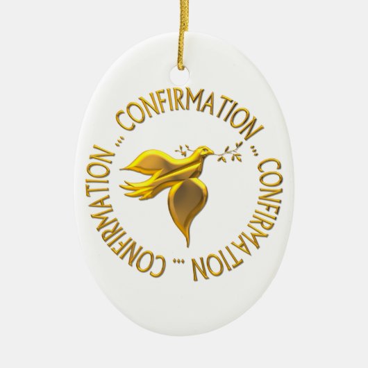 Golden Confirmation en Heilige Geest Keramisch Ornament (Voorkant)