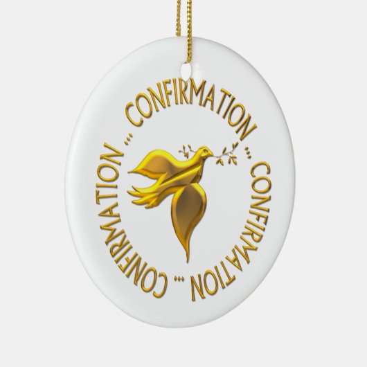 Golden Confirmation en Heilige Geest Keramisch Ornament (Rechts)
