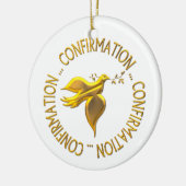 Golden Confirmation en Heilige Geest Keramisch Ornament (Links)