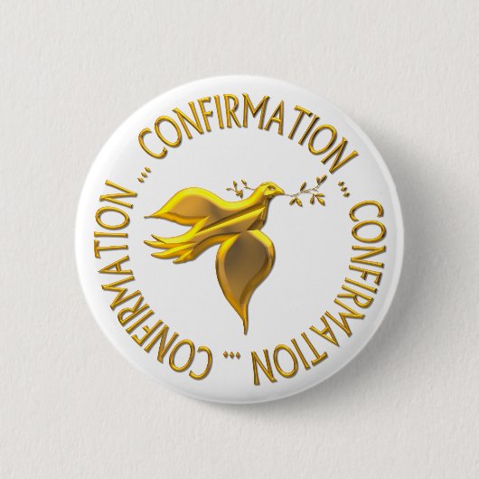 Golden Confirmation en Heilige Geest Ronde Button 5,7 Cm (Voorkant)