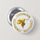 Golden Confirmation en Heilige Geest Ronde Button 5,7 Cm (Voorkant /achterkant)