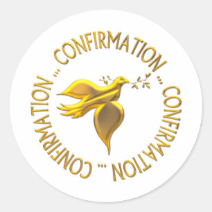 Golden Confirmation en Heilige Geest Ronde Sticker