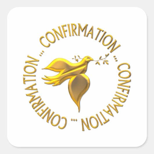 Golden Confirmation en Heilige Geest Vierkante Sticker (Voorkant)