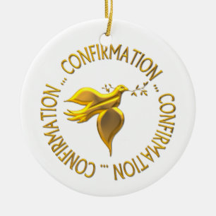 GOLDEN CONFIRMATION & HOLY SPIRIT KERAMISCH ORNAMENT