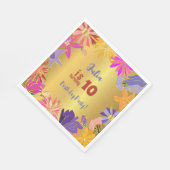 Golden contour bloemen Birthday Servet (Hoek)