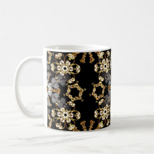 Golden contourdecor. Oosterse stijlelement Koffiemok
