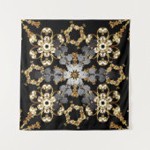 Golden contourdecor. Oosterse stijlelement Wandkleed (Voorkant (horizontaal))