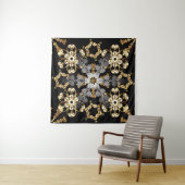 Golden contourdecor. Oosterse stijlelement Wandkleed (In Situ (horizontaal))