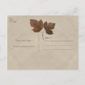 Golden Copper Fall Leaves Save the Date Aankondigingskaart (Achterkant)