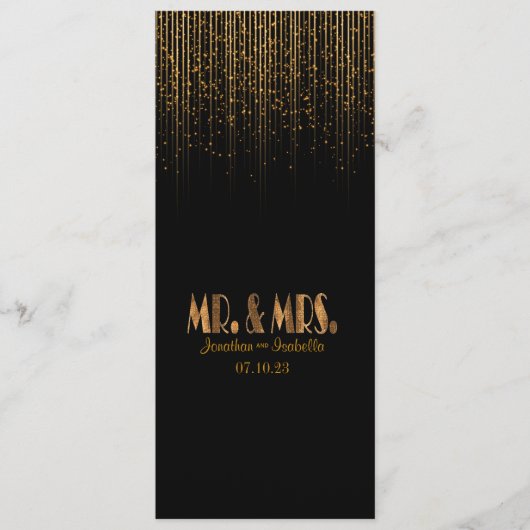 Golden Copper Star Shower Wedding Programme Programmakaart (Voorkant)