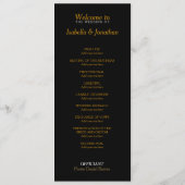 Golden Copper Star Shower Wedding Programme Programmakaart (Achterkant)