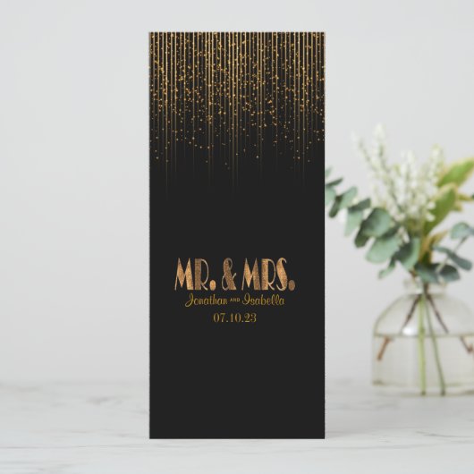 Golden Copper Star Shower Wedding Programme Programmakaart (Staand voorkant)