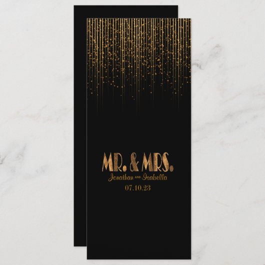 Golden Copper Star Shower Wedding Programme Programmakaart (Voorkant / Achterkant)