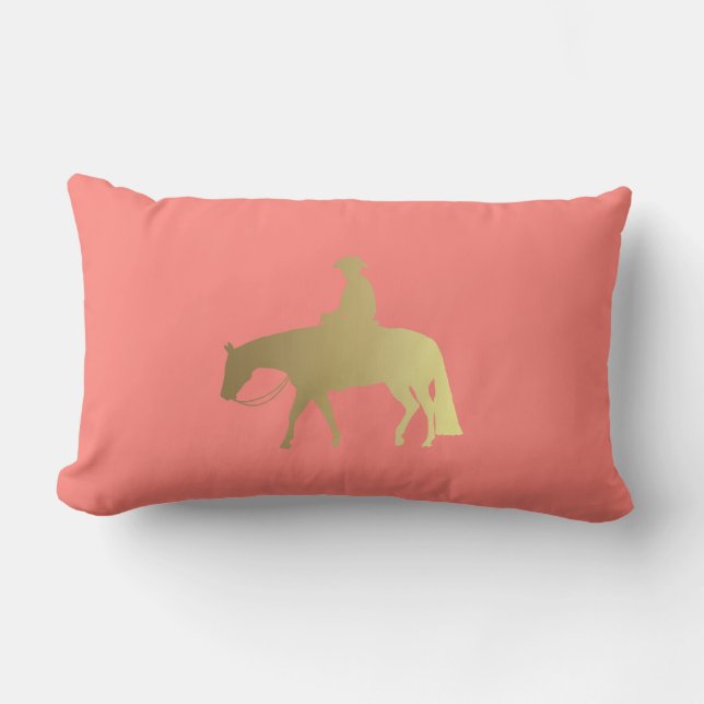 Golden Coral Chevrons Western Pleasure Horse Kussen (Voorkant)