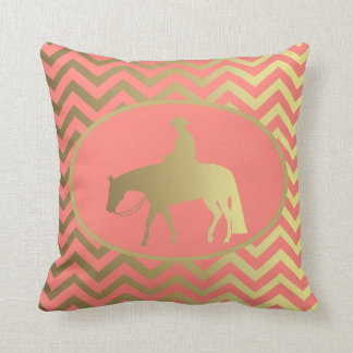 Golden Coral Chevrons Western Pleasure Horse Kussen