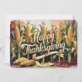 Golden Corn & Thanksgiving Cheer Feestdagenkaart (Voorkant)