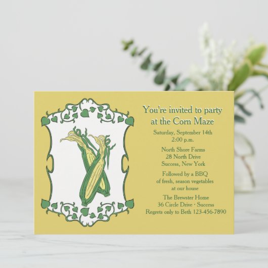 Golden Corn Uitnodiging (Staand voorkant)