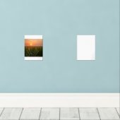 Golden Cornfield Sunset Achtergrond Muurkunst Sets (Houten vloer)