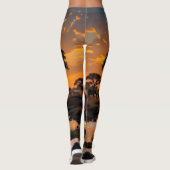 Golden Cosmic Watering Hole Sunset Leggings Tights (Achterkant)