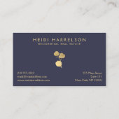 Golden Cotton Plant op Dusky Blue Visitekaartje (Achterkant)