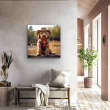 Golden Cowboy Metalen Art Print