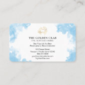 *~* Golden Crab Fine Dining by the Zee Beach Visitekaartje (Achterkant)