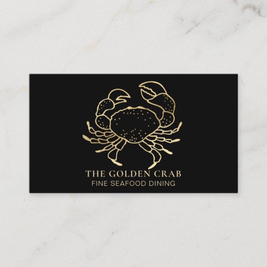 *~* Golden Crab Fine Dining by the Zee Black Visitekaartje