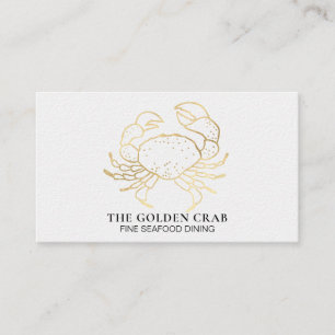 *~* Golden Crab Fine Dining by the Zee White Visitekaartje