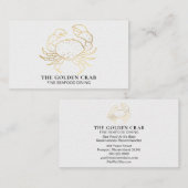 *~* Golden Crab Fine Dining by the Zee White Visitekaartje (Voorkant / Achterkant)