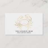 *~* Golden Crab Fine Dining by the Zee White Visitekaartje (Voorkant)