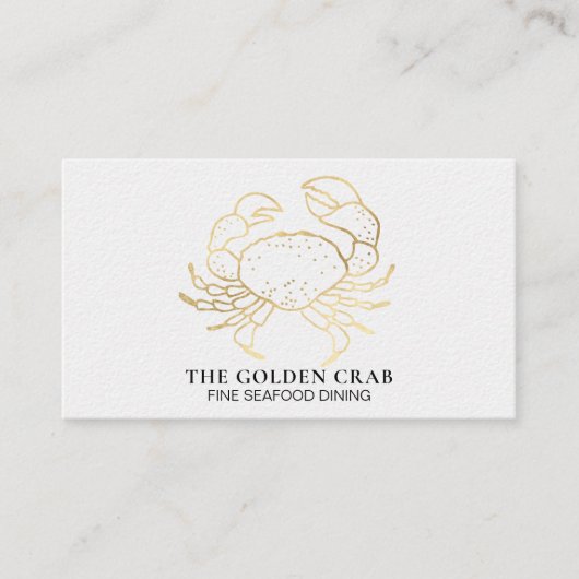 *~* Golden Crab Fine Dining by the Zee White Visitekaartje (Voorkant)
