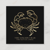 ** Golden Crab Gold Fine Dining beroemd gemaakt do Vierkante Visitekaartje (Voorkant)