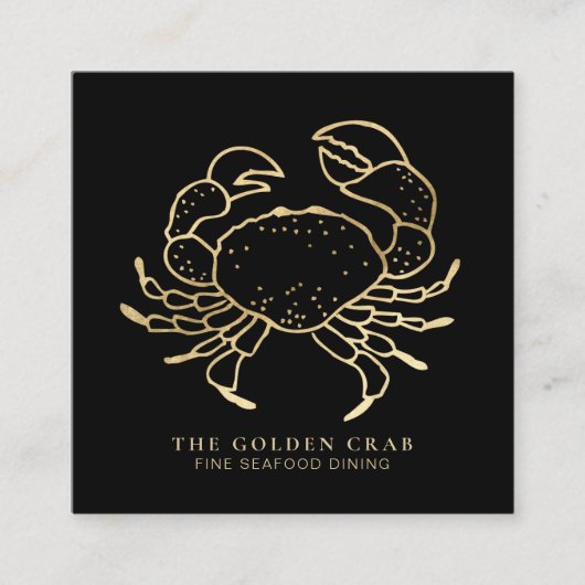 ** Golden Crab Gold Fine Dining beroemd gemaakt do Vierkante Visitekaartje (Voorkant)